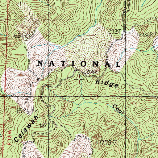 Topographic Map of Calawah Ridge, WA