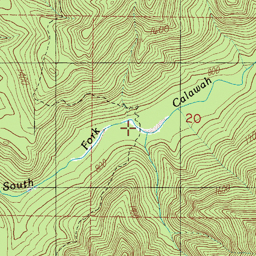 Topographic Map of Calawah Shelter, WA