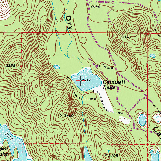 Topographic Map of Caldwell Lake, WA