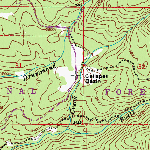Topographic Map of Calispell Basin, WA