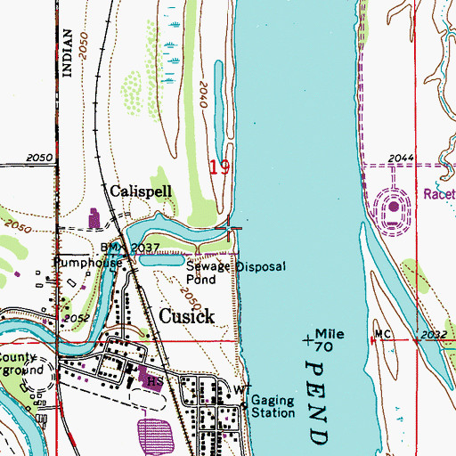 Topographic Map of Calispell Creek, WA