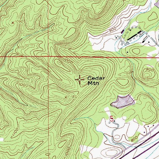 Topographic Map of Cedar Mountain, AL