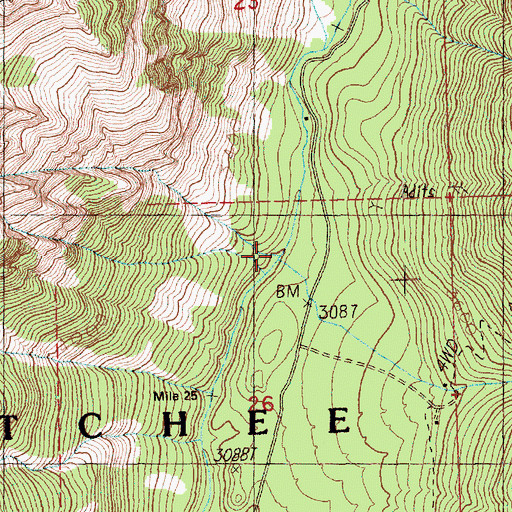 Topographic Map of Camp Creek, WA