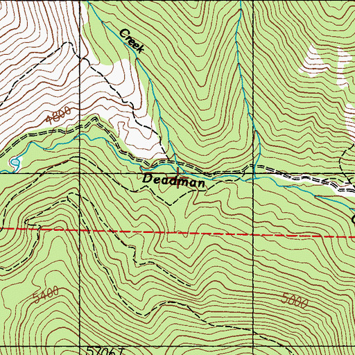 Topographic Map of Camp Creek, WA