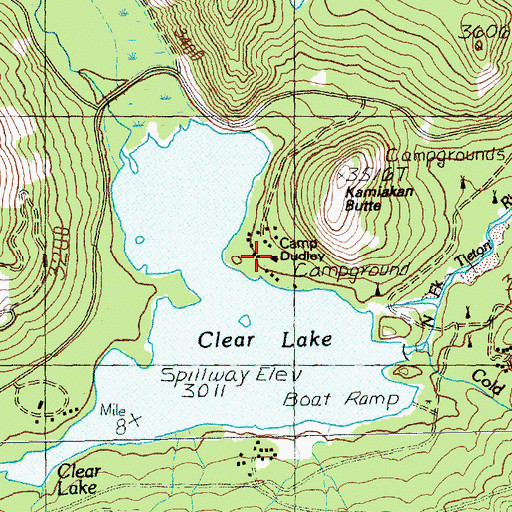Topographic Map of Camp Dudley, WA
