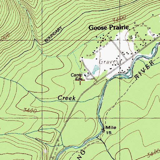 Topographic Map of Camp Fife, WA