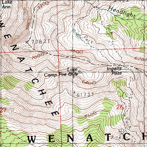 Topographic Map of Lake Camp Fire Girls, WA