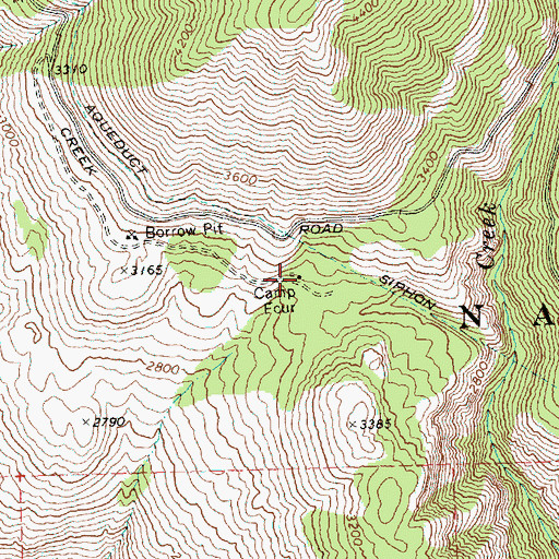 Topographic Map of Camp Four, WA