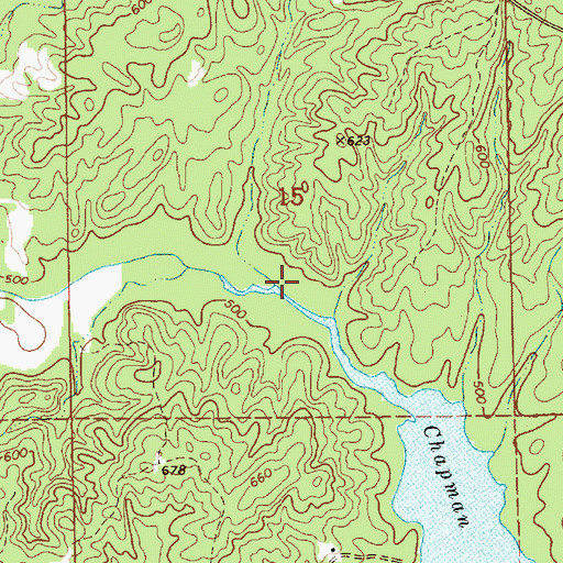 Topographic Map of Chapman Creek, AL