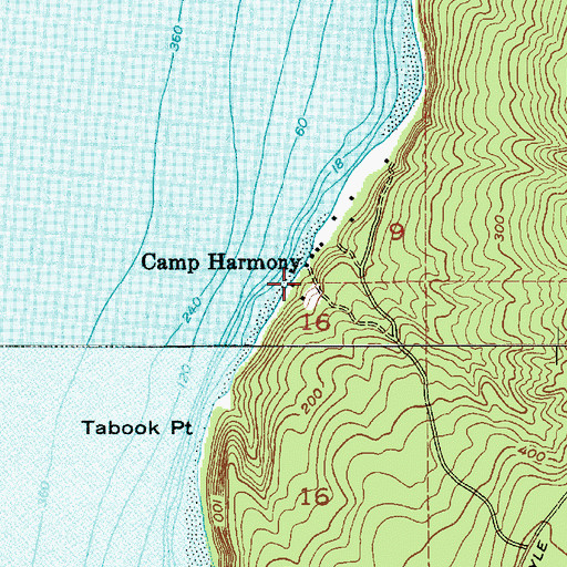 Topographic Map of Camp Harmony, WA