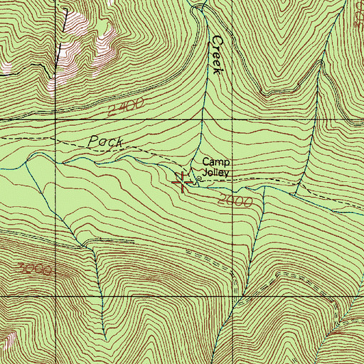 Topographic Map of Camp Jolley, WA