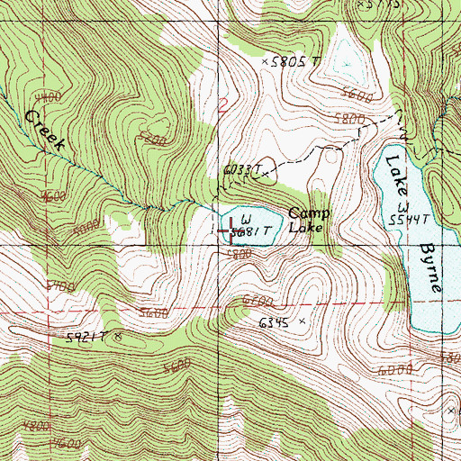 Topographic Map of Camp Lake, WA