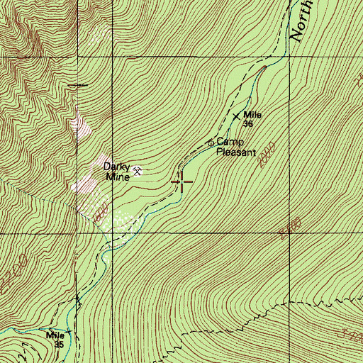 Topographic Map of Camp Pleasant, WA