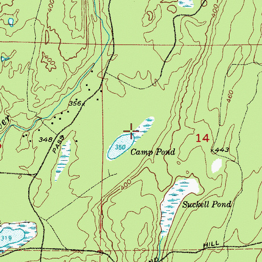 Topographic Map of Camp Pond, WA