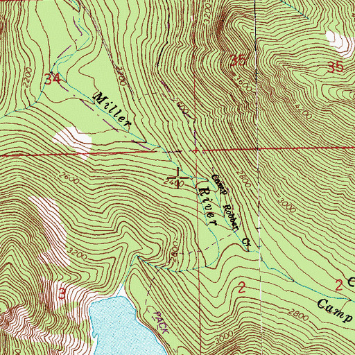 Topographic Map of Camp Robber Creek, WA