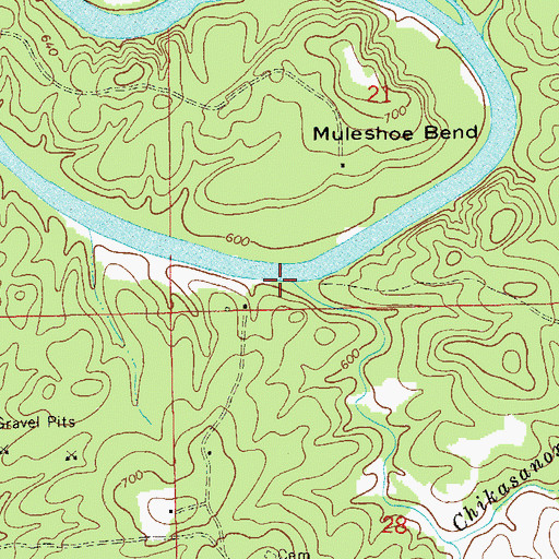 Topographic Map of Chikasanoxee Creek, AL