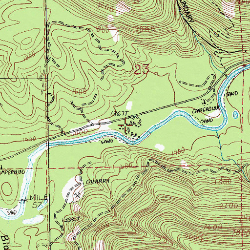 Topographic Map of Camp Silverton-Wadheim, WA