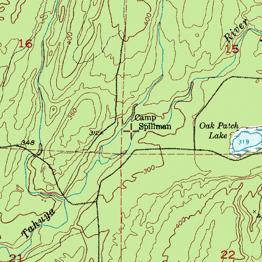 Topographic Map of Camp Spillman, WA