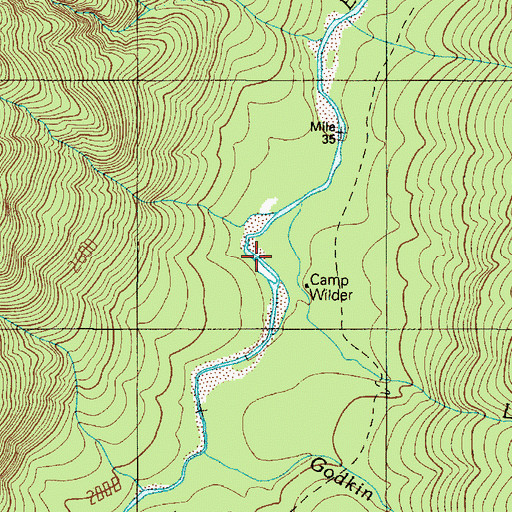 Topographic Map of Camp Wilder, WA