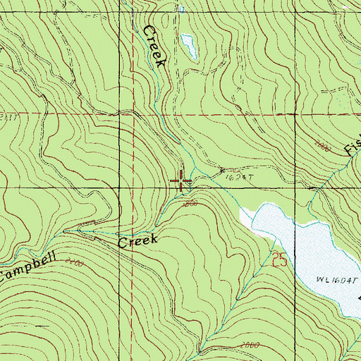 Topographic Map of Campbell Creek, WA