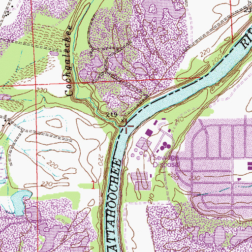 Topographic Map of Cochgalechee Creek, AL