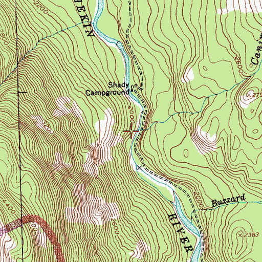 Topographic Map of Canim Creek, WA