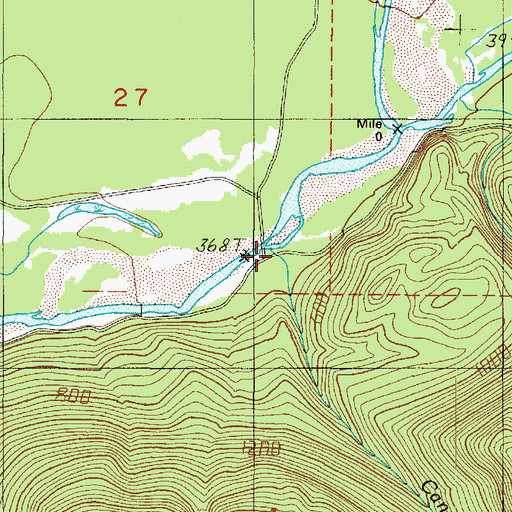 Topographic Map of Cannings Creek, WA