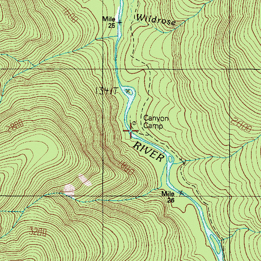 Topographic Map of Canyon Camp, WA