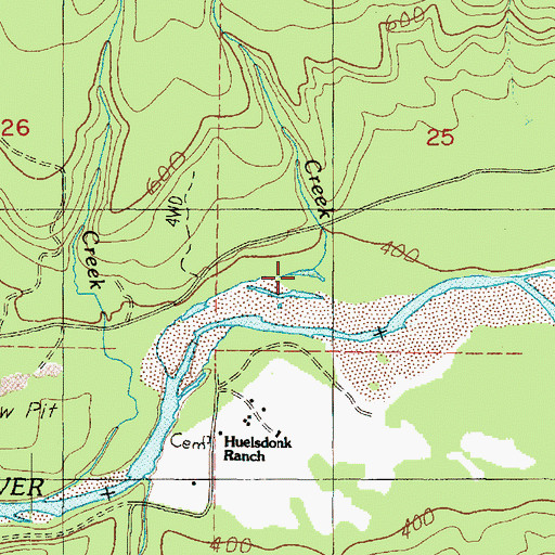 Topographic Map of Canyon Creek, WA