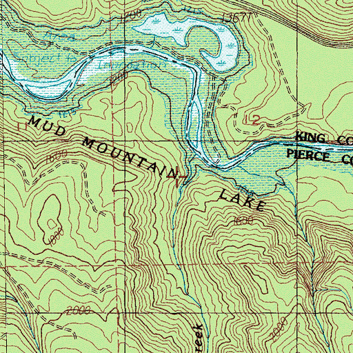 Topographic Map of Canyon Creek, WA