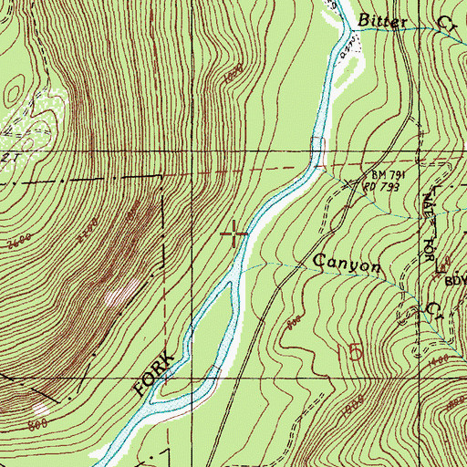 Topographic Map of Canyon Creek, WA