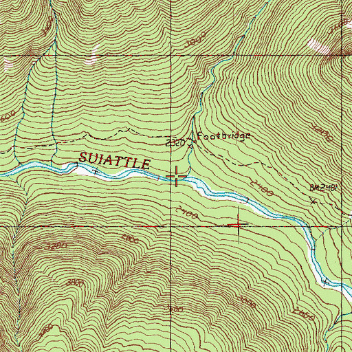 Topographic Map of Canyon Creek, WA