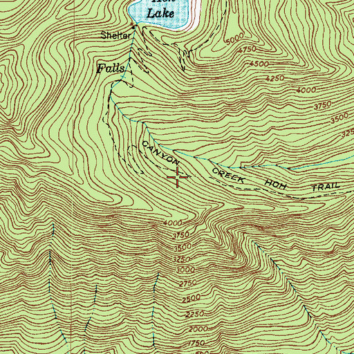 Topographic Map of Canyon Creek Hoh Trail, WA