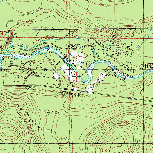 Topographic Map of Canyon Creek Lodge, WA