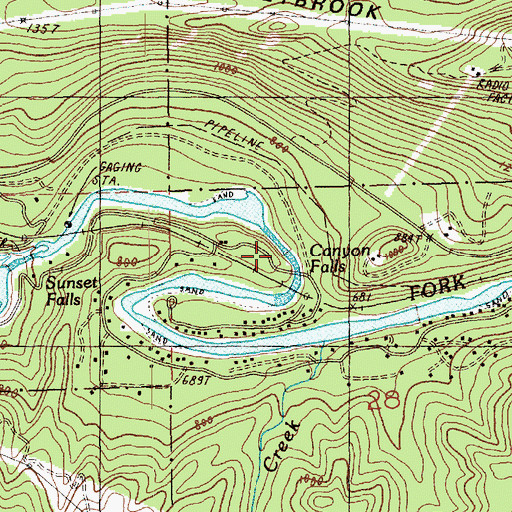 Topographic Map of Canyon Falls, WA