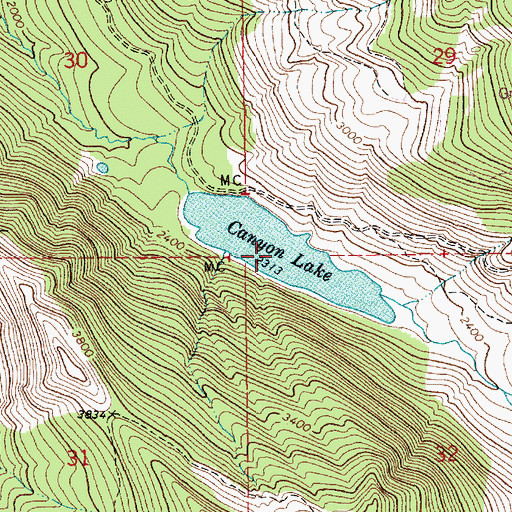 Topographic Map of Canyon Lake, WA