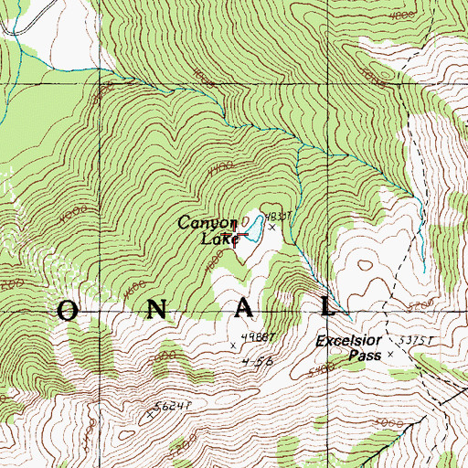 Topographic Map of Canyon Lake, WA
