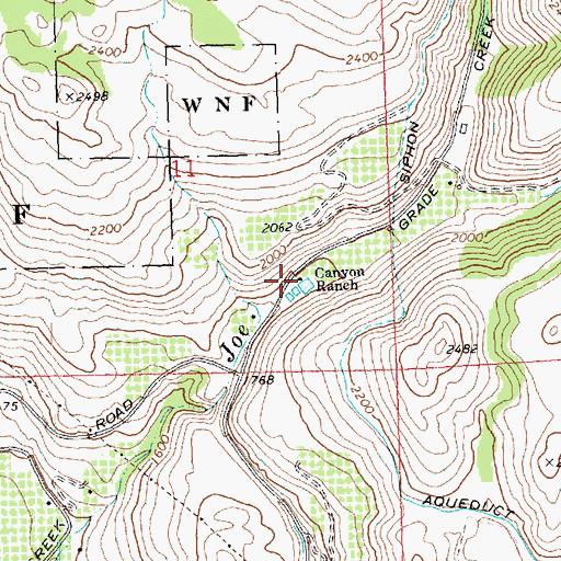 Topographic Map of Canyon Ranch, WA