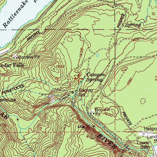 Topographic Map of Canyon Spring, WA