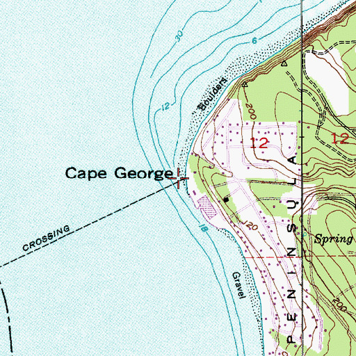 Topographic Map of Cape George, WA