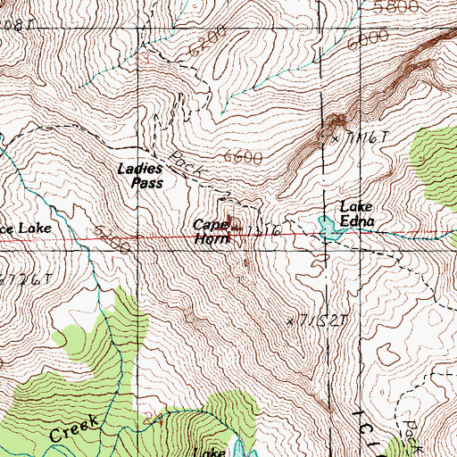 Topographic Map of Cape Horn, WA