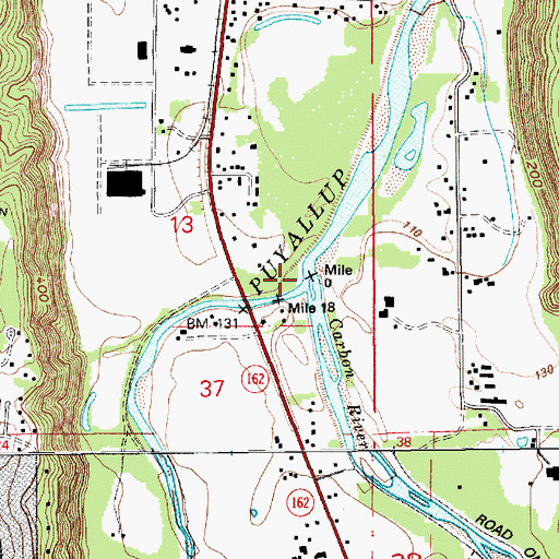 Topographic Map of Carbon River, WA