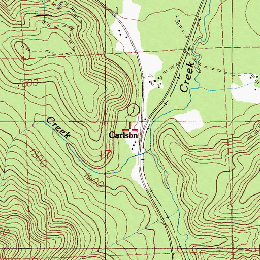 Topographic Map of Carlson, WA