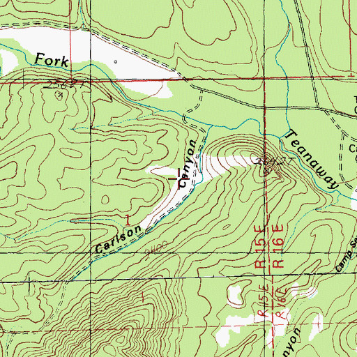 Topographic Map of Carlson Canyon, WA