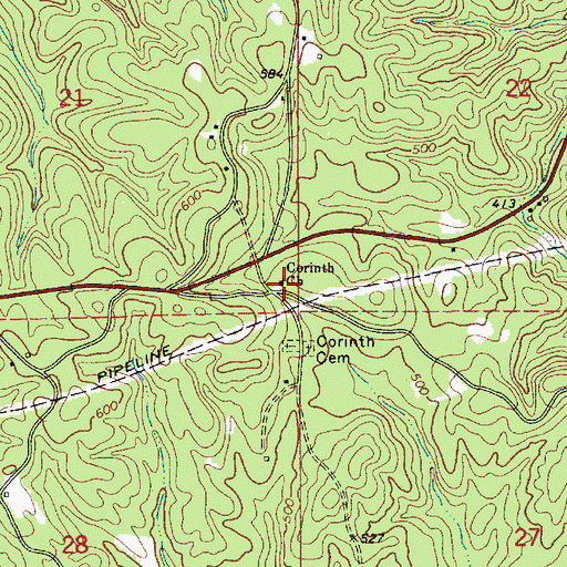 Topographic Map of Corinth Baptist Church, AL