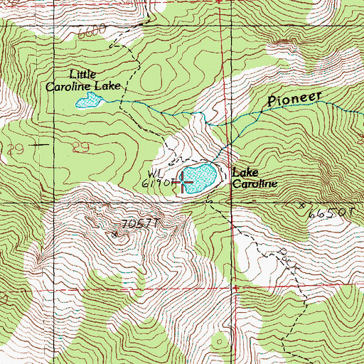 Topographic Map of Lake Caroline, WA