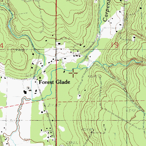 Topographic Map of Carpenter Creek, WA