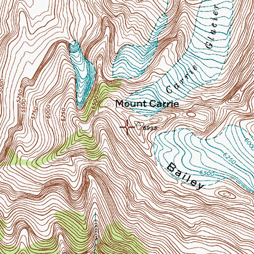 Topographic Map of Mount Carrie, WA