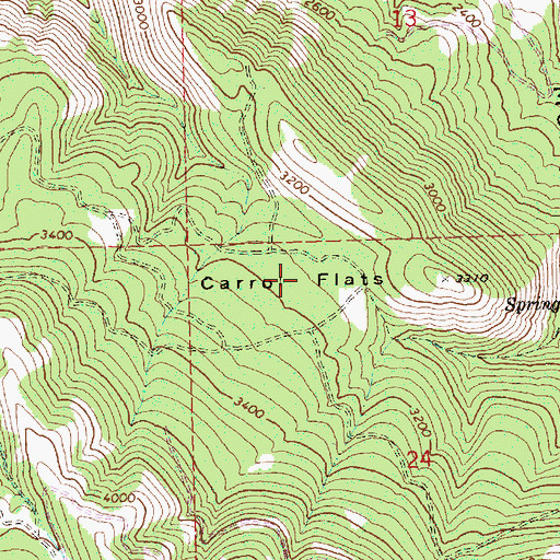 Topographic Map of Carrol Flats, WA
