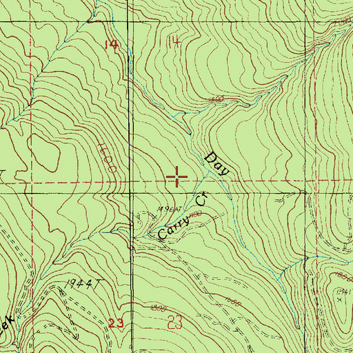 Topographic Map of Carry Creek, WA
